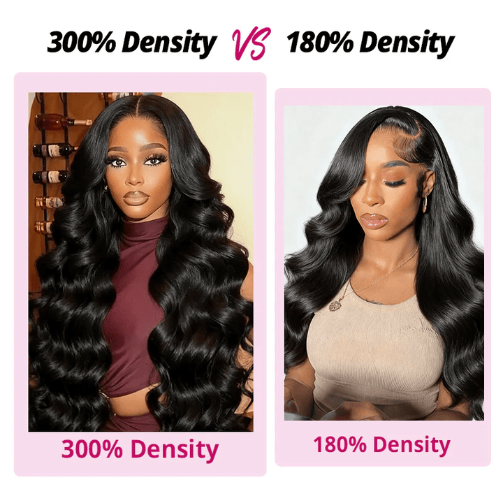 Msgem Body Wave Lace Front Wigs 300% Density Pull Go Drawstring Human Hair Wigs With Natural Hairline - Msgem Hair