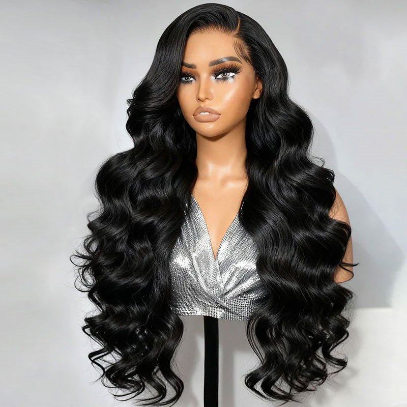 Msgem Body Wave Lace Front Wigs 300% Density Pull Go Drawstring Human Hair Wigs With Natural Hairline - Msgem Hair