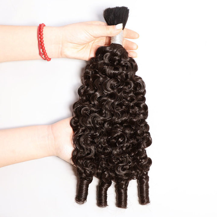 Msgem Boho Braids Burmese Curly Hair Bulk For Braids Chocolate Brown Human Hair Extensions - Msgem Hair