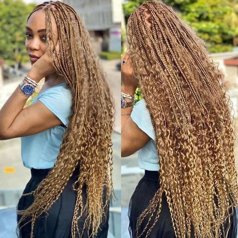 Msgem Braiding Hair #27 Honey Blonde Deep Wave Bulk Human Hair for Boho Braids - Msgem Hair