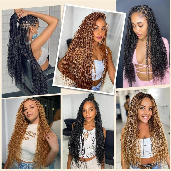 Msgem Braiding Hair for Boho Braids #30 Light Brown Deep Wave Bulk Human Hair for Braiding Bohemian No Weft - Msgem Hair