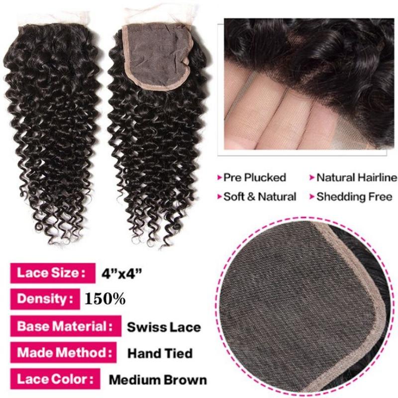 Msgem Brazilian Hair Deep Wave HD Lace 4x4 Lace Closure With Baby Hair - Msgem Hair