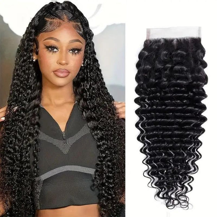 Msgem Brazilian Hair Deep Wave HD Lace 4x4 Lace Closure With Baby Hair - Msgem Hair