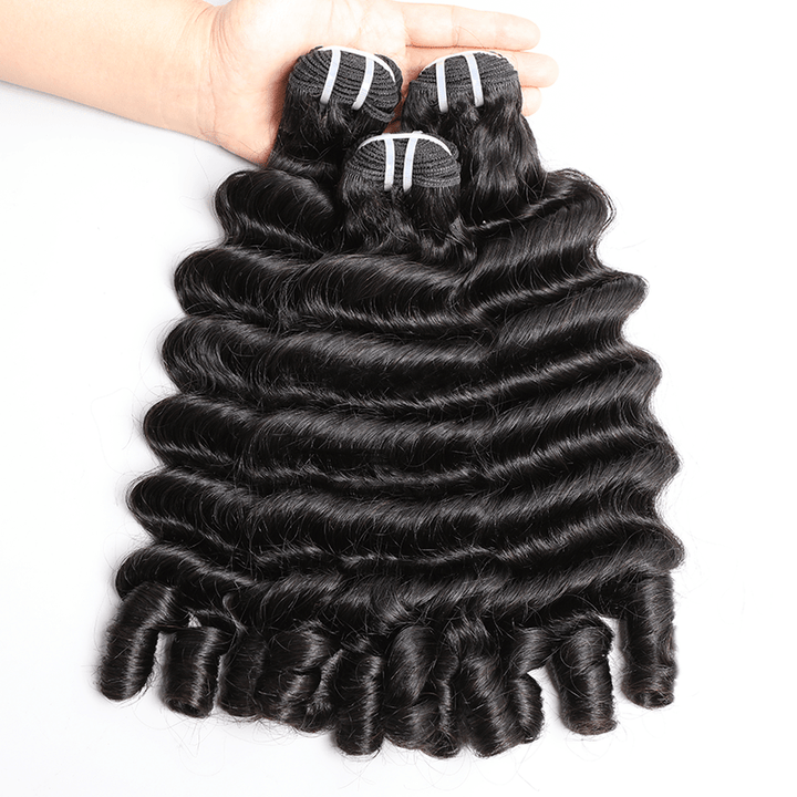 Msgem Brazilian Hair Ocean Spiral Bundles for Black Women Loose Deep Curl Human Hair Bundles - Msgem Hair