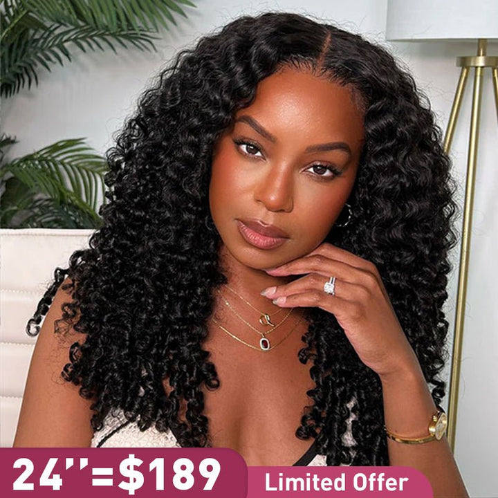 Msgem Burmese Curly 13x4 HD Lace Frontal Human Hair Wigs 18% Density - Msgem Hair