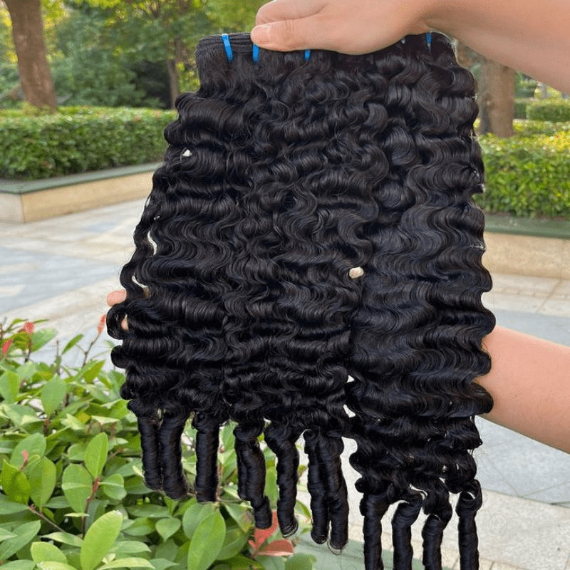Msgem Burmese Curly 3 Bundles With 13*4 Lace Frontal Closure Brazilian Human Hair - Msgem Hair