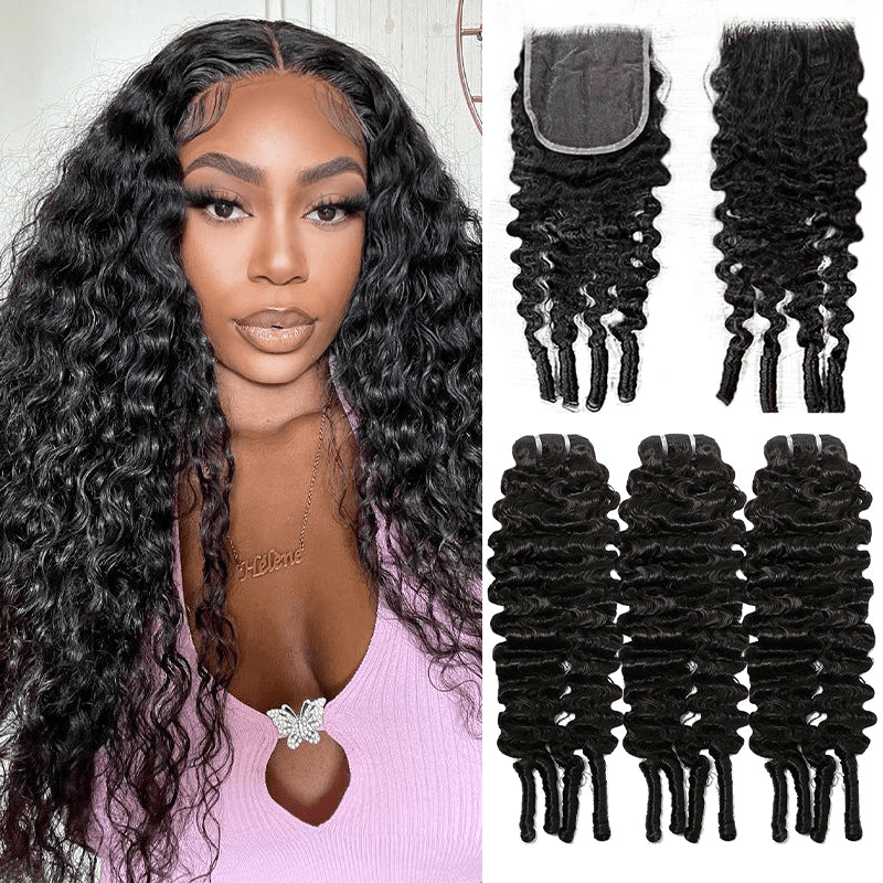 Msgem Burmese Curly Hair 3 Bundles With 5x5 Lace Closure Brazilian Human Hair - Msgem Hair