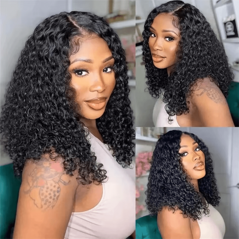 Msgem Burmese Curly Human Hair Bob Wig 13x4 Invisiable Lace Short Bob Wigs - Msgem Hair