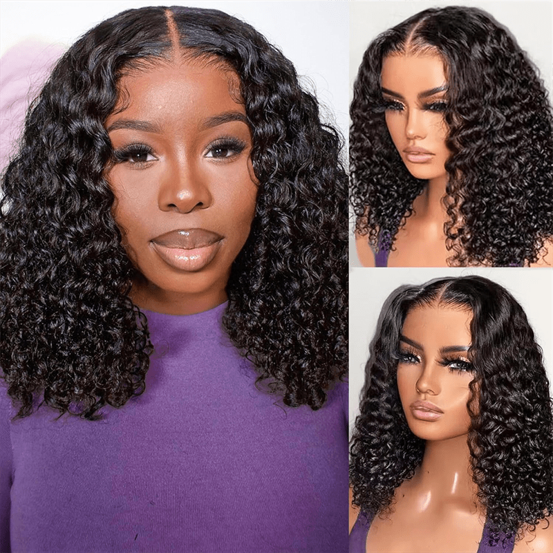 Msgem Burmese Curly Human Hair Bob Wig 13x4 Invisiable Lace Short Bob Wigs - Msgem Hair