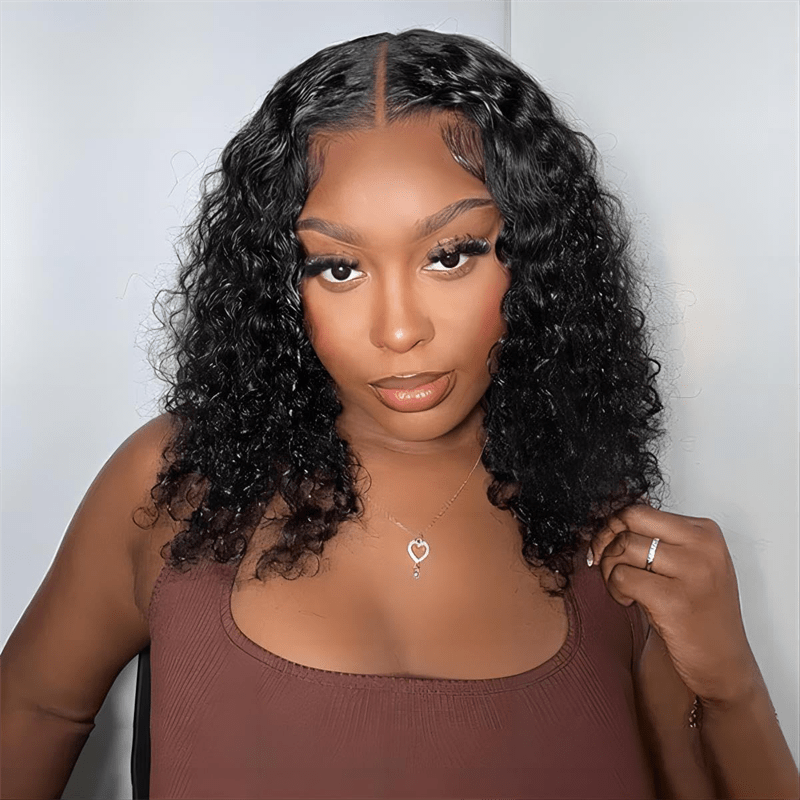 Msgem Burmese Curly Human Hair Bob Wig 13x4 Invisiable Lace Short Bob Wigs - Msgem Hair