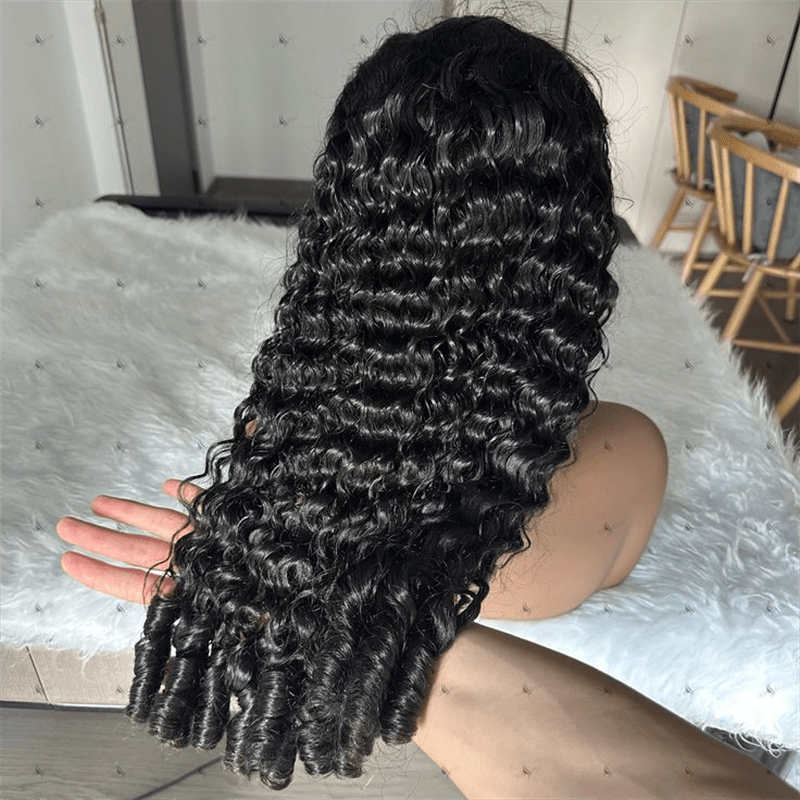 Msgem Burmese Curly Lace Frontal Wigs HD Transparent Human Hair Wigs 180% - Msgem Hair