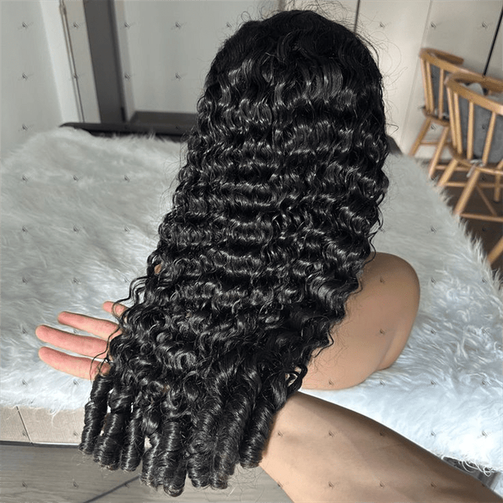 Msgem Burmese Curly Lace Frontal Wigs HD Transparent Human Hair Wigs 180% - Msgem Hair