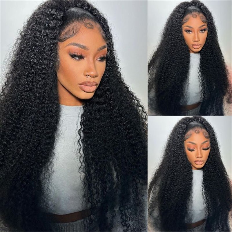Msgem Cambodian Curly 13x6 HD Invisible Lace Front Wigs Human Hair Kinky Curly 13x4 Frontal Wigs 40Inches - Msgem Hair