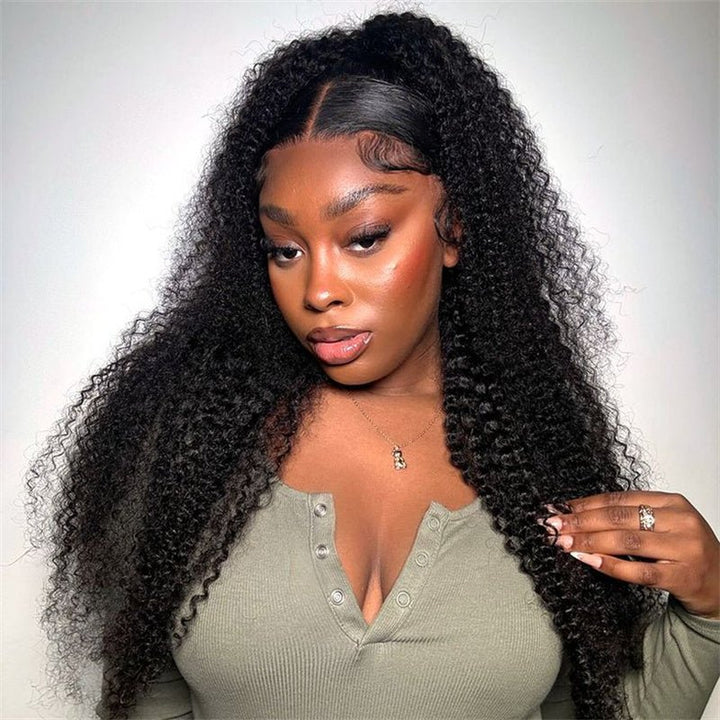 Msgem Cambodian Curly 13x6 HD Invisible Lace Front Wigs Human Hair Kinky Curly 13x4 Frontal Wigs 40Inches - Msgem Hair