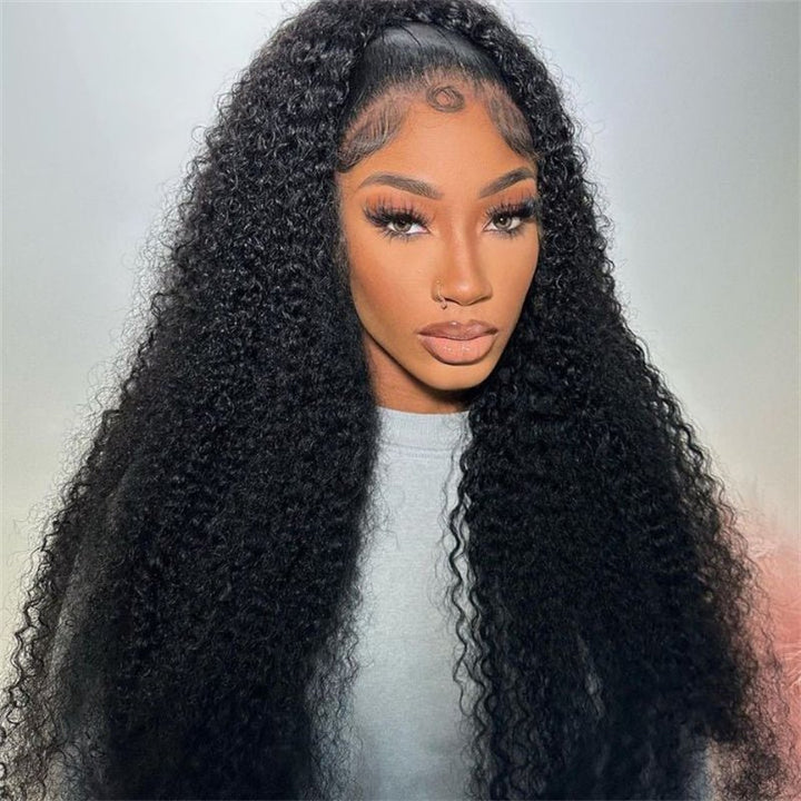 Msgem Cambodian Curly 13x6 HD Invisible Lace Front Wigs Human Hair Kinky Curly 13x4 Frontal Wigs 40Inches - Msgem Hair