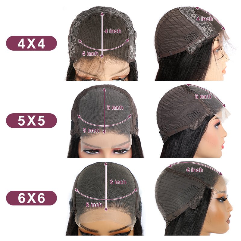 Msgem Chocolate Brown 5?¡§¡é5 Lace Closure Wig Chocolate Brown Deep Wave Human Hair Wigs HD Transparent 4x4 6x6 Lace Wig - Msgem Hair