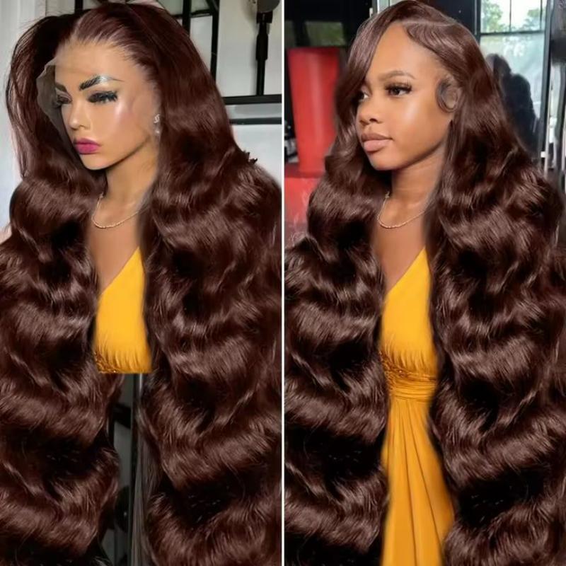 Msgem Chocolate Brown Body Wave 13x4 Lace Frontal Wigs HD Transparent Human Hair Wigs Pre Plucked With Baby Hair - Msgem Hair