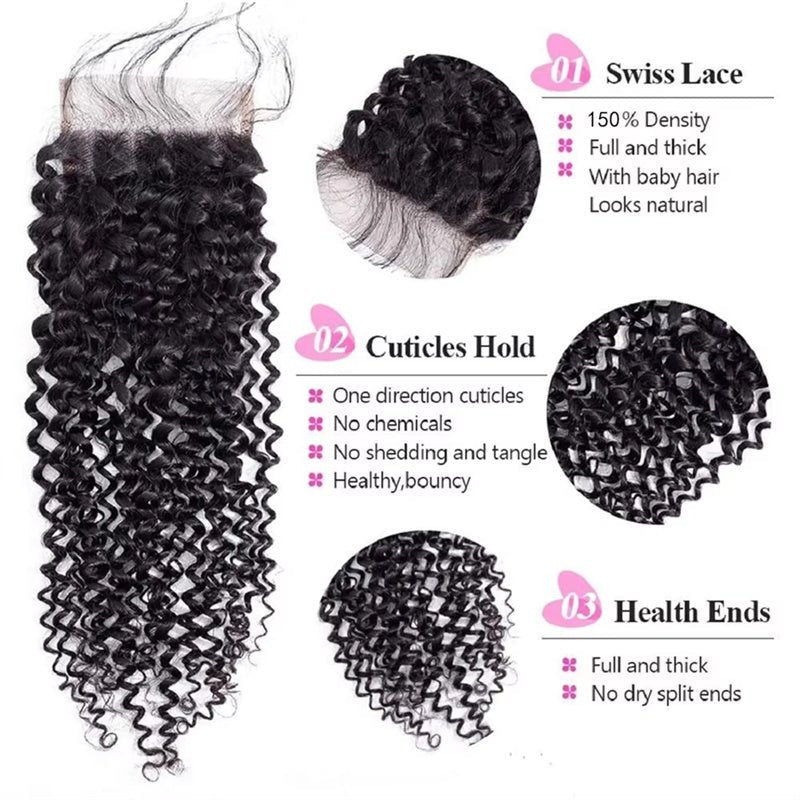 Msgem Curly Wave 5x5 Transparent HD Lace Closure Virgin Human Hair Frontal Closure - Msgem Hair