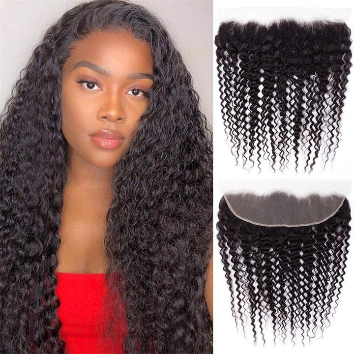 Msgem Deep Wave Ear to Ear Lace Frontal Closure 13x4 HD Lace Frontal Human Hair With Baby Hair - Msgem Hair