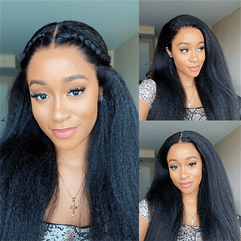 Msgem Easi - Drawstring Yaki Straight 13x6 Full Lace Front Wig Beginner Friendly Human Hair Wigs - Msgem Hair