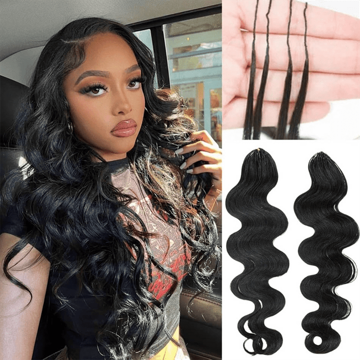 Msgem Feather Crochet Hair Extension Body Wave Human Hair - Msgem Hair