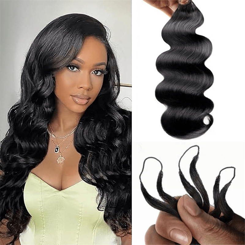 Msgem Feather Crochet Hair Extension Body Wave Human Hair - Msgem Hair