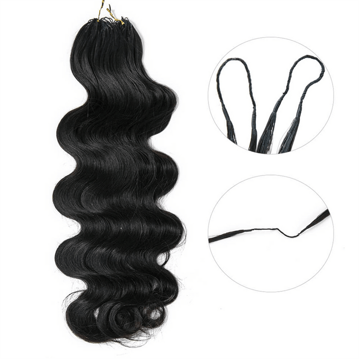 Msgem Feather Crochet Hair Extension Body Wave Human Hair - Msgem Hair