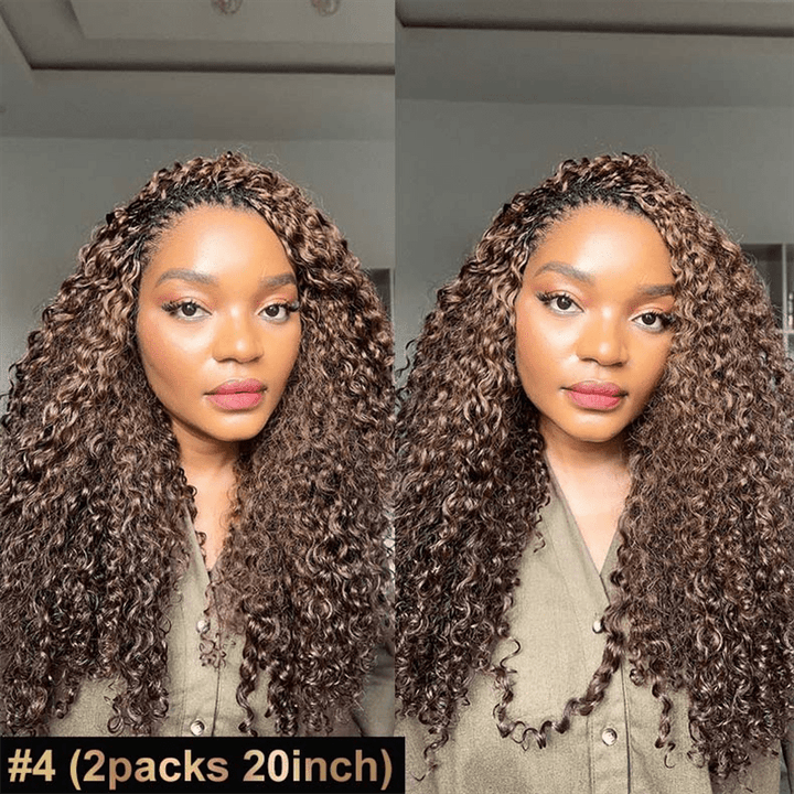 Msgem Feather Crochet Hair Extension Chocolate Brown Deep Wave Human Hair - Msgem Hair