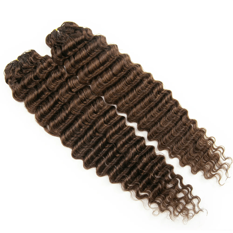 Msgem Feather Crochet Hair Extension Chocolate Brown Deep Wave Human Hair - Msgem Hair