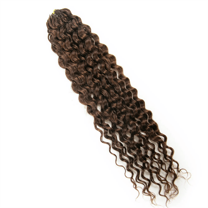 Msgem Feather Crochet Hair Extension Chocolate Brown Water Wave Human Hair - Msgem Hair