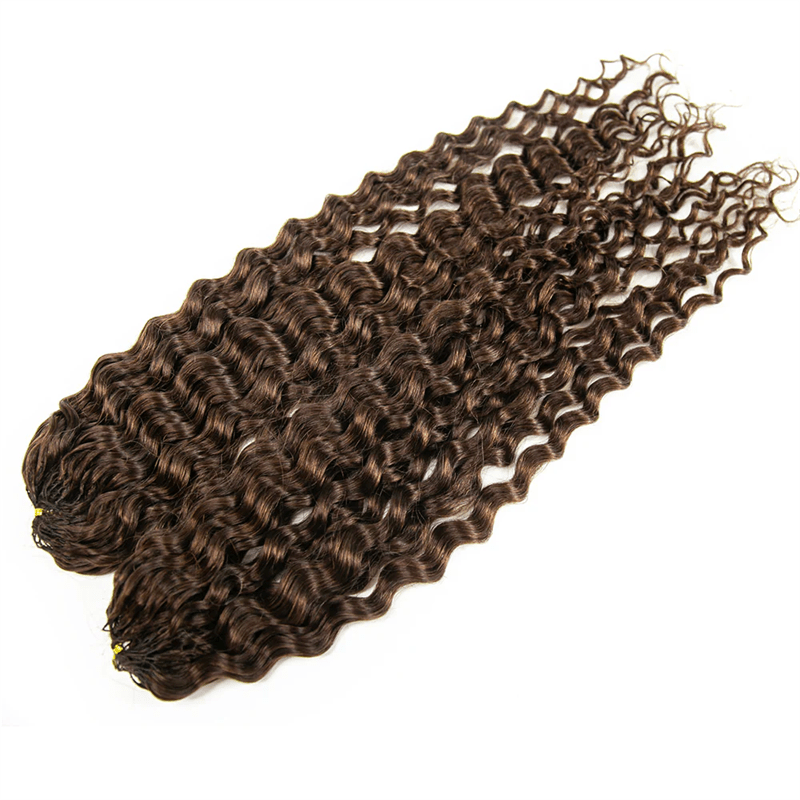 Msgem Feather Crochet Hair Extension Chocolate Brown Water Wave Human Hair - Msgem Hair