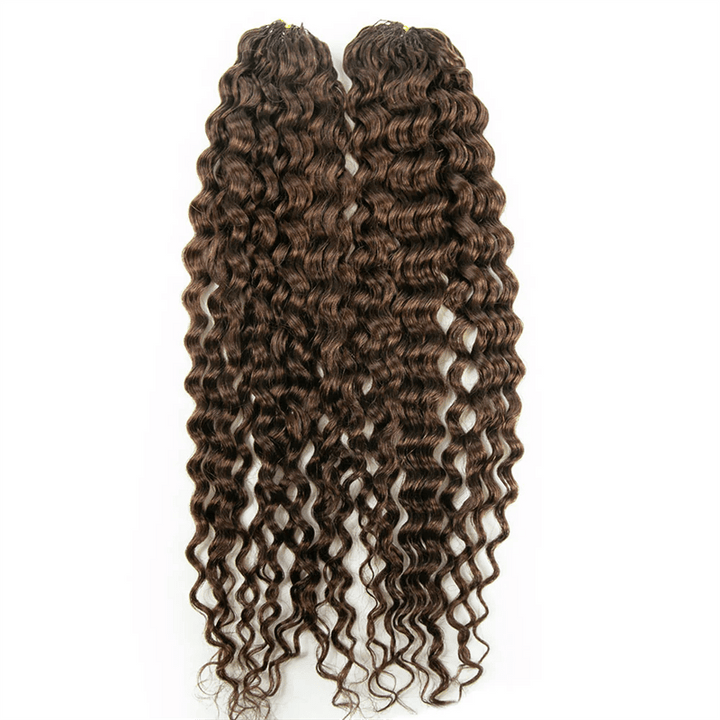 Msgem Feather Crochet Hair Extension Chocolate Brown Water Wave Human Hair - Msgem Hair