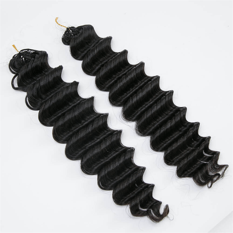 Msgem Feather Crochet Hair Extension Deep Wave Human Hair - Msgem Hair
