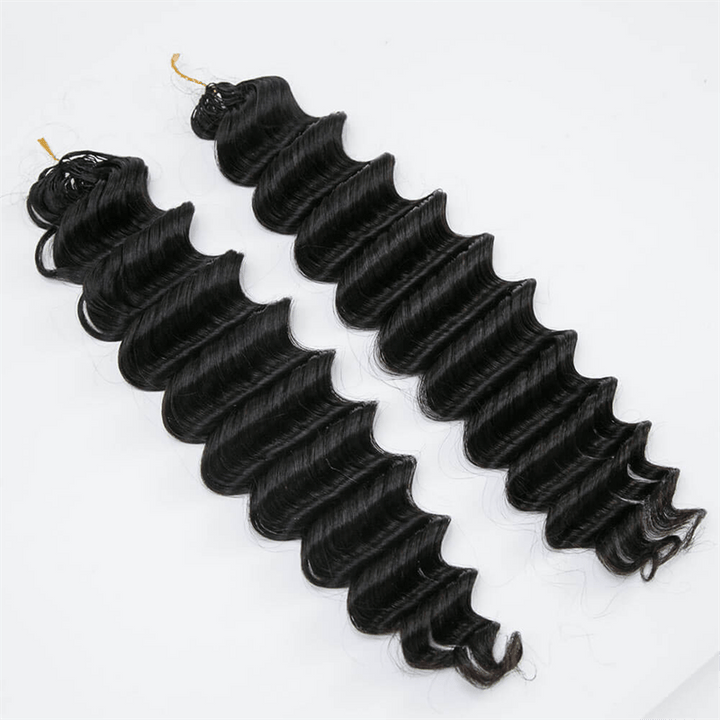 Msgem Feather Crochet Hair Extension Deep Wave Human Hair - Msgem Hair
