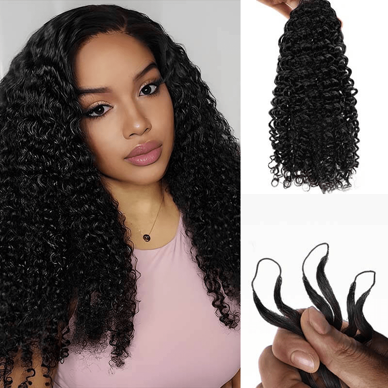 Msgem Feather Crochet Hair Extension Kinky Curly Human Hair - Msgem Hair