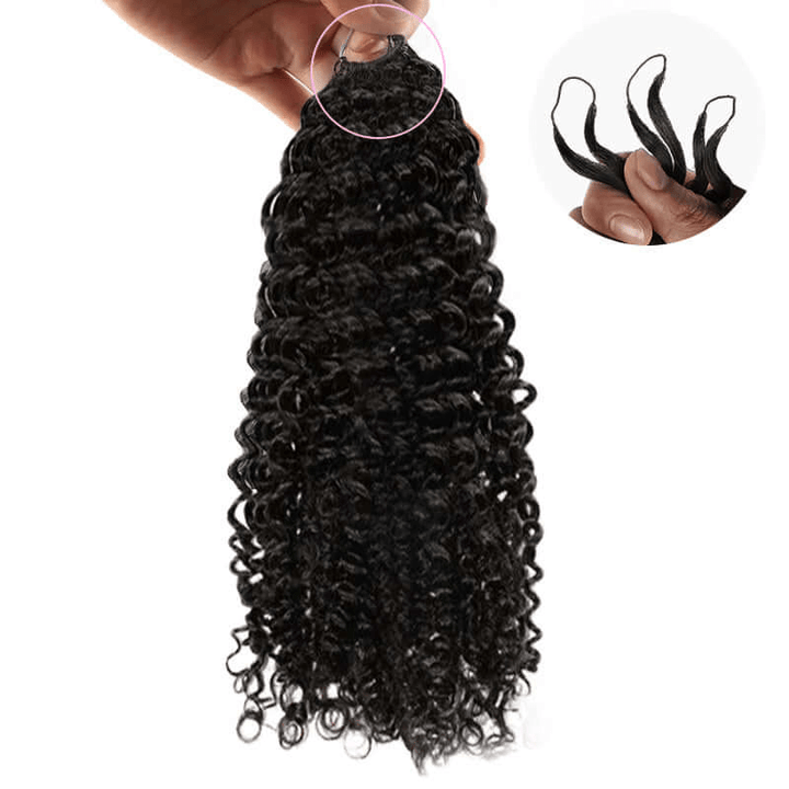 Msgem Feather Crochet Hair Extension Kinky Curly Human Hair - Msgem Hair