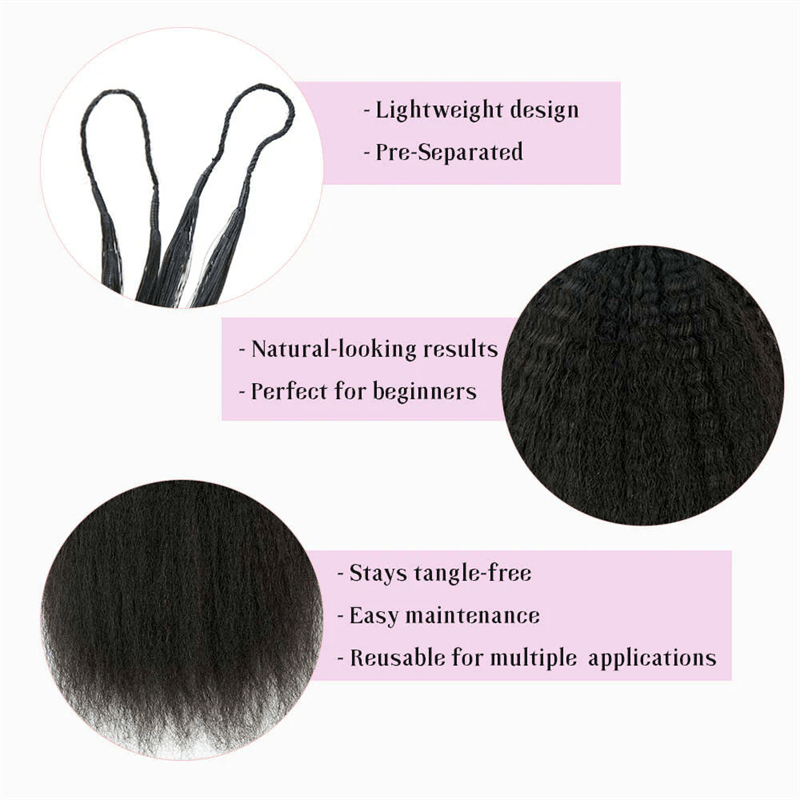 Msgem Feather Crochet Hair Extension Kinky Straight Human Hair - Msgem Hair