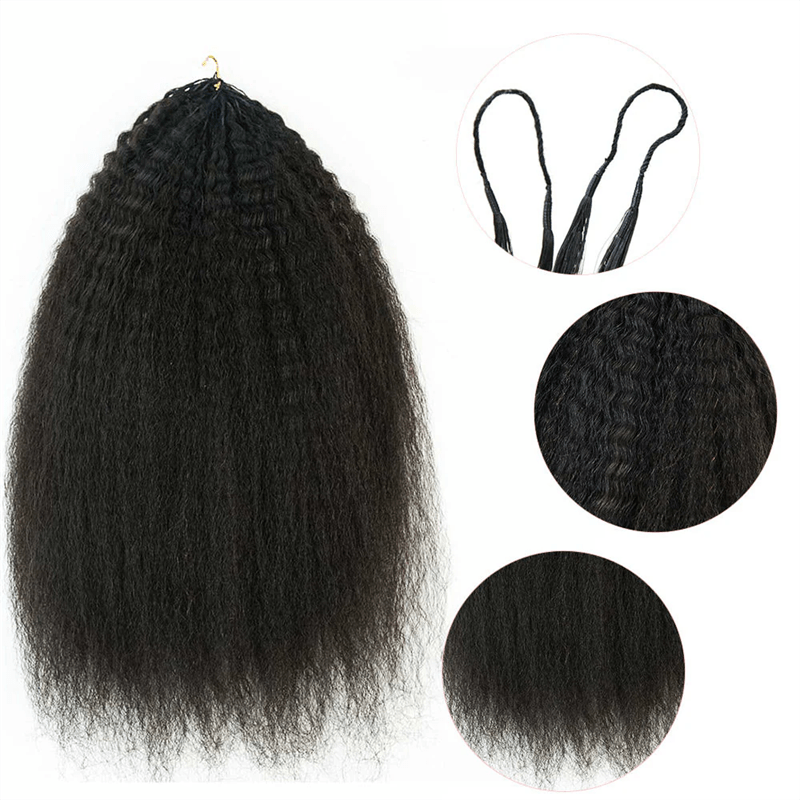 Msgem Feather Crochet Hair Extension Kinky Straight Human Hair - Msgem Hair