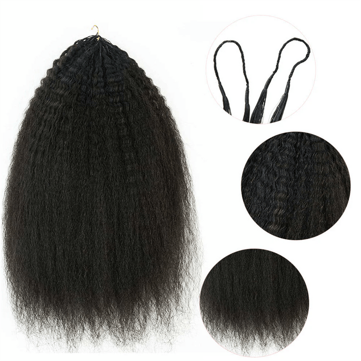 Msgem Feather Crochet Hair Extension Kinky Straight Human Hair - Msgem Hair