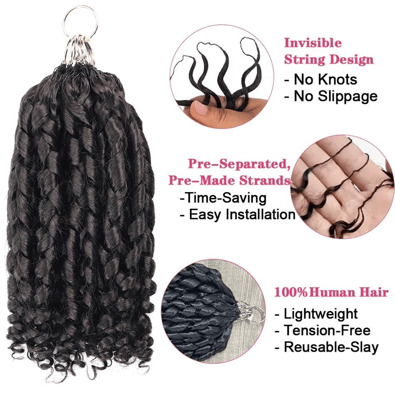 Msgem Feather Crochet Hair Extension Pixie Curly Human Hair - Msgem Hair