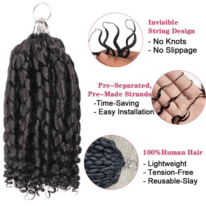 Msgem Feather Crochet Hair Extension Pixie Curly Human Hair - Msgem Hair