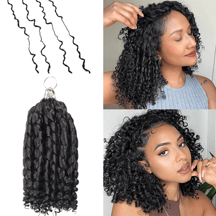 Msgem Feather Crochet Hair Extension Pixie Curly Human Hair - Msgem Hair