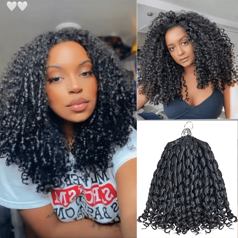 Msgem Feather Crochet Hair Extension Pixie Curly Human Hair - Msgem Hair