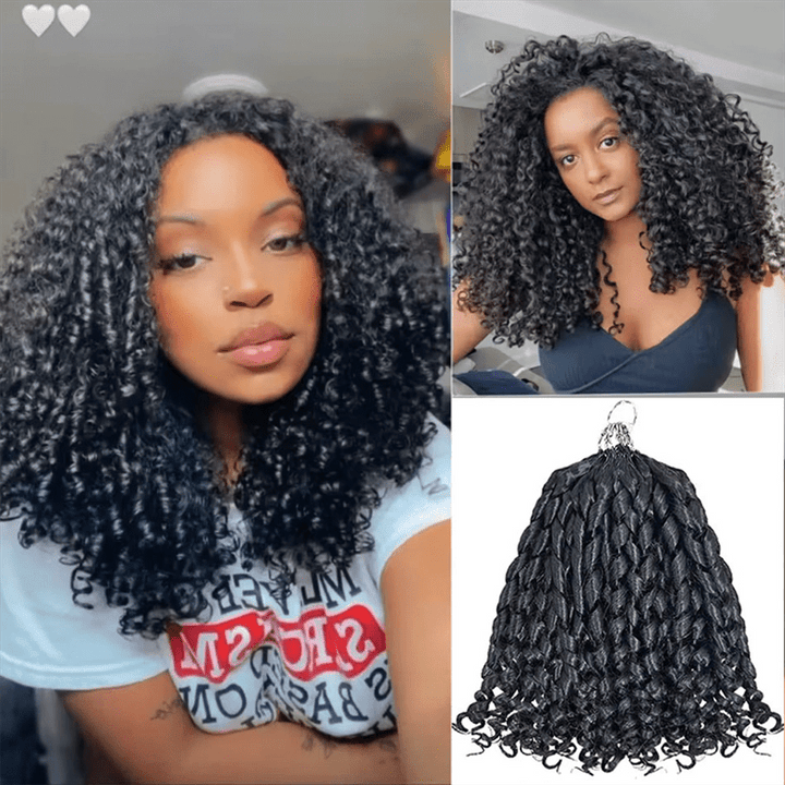 Msgem Feather Crochet Hair Extension Pixie Curly Human Hair - Msgem Hair
