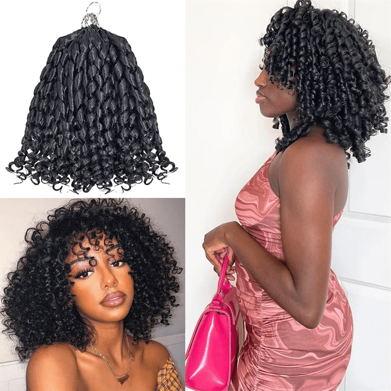 Msgem Feather Crochet Hair Extension Pixie Curly Human Hair - Msgem Hair