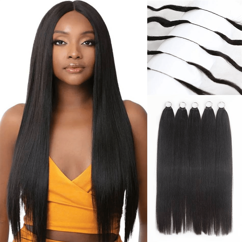 Msgem Feather Crochet Hair Extension Straight Human Hair - Msgem Hair