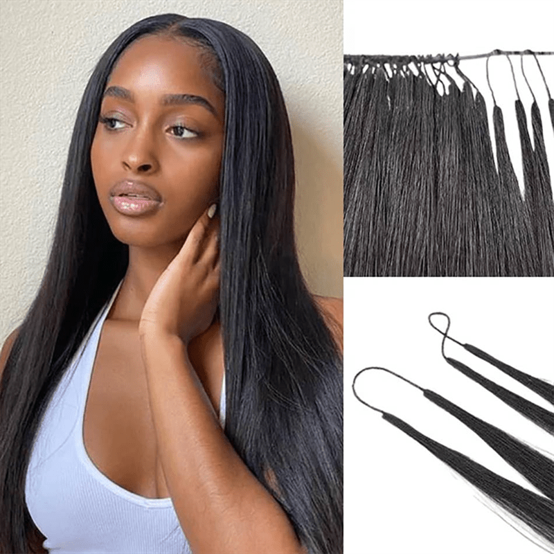 Msgem Feather Crochet Hair Extension Straight Human Hair - Msgem Hair