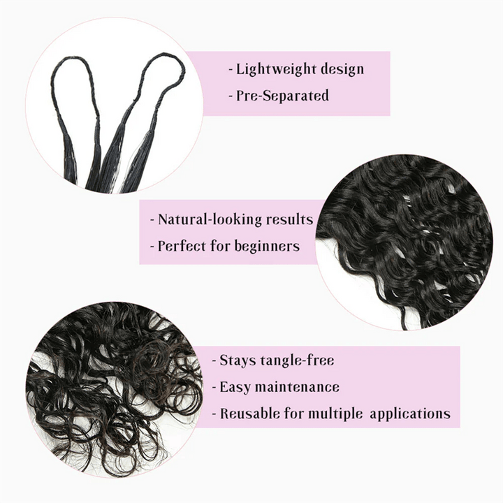 Msgem Feather Crochet Hair Extension Water Wave Human Hair - Msgem Hair