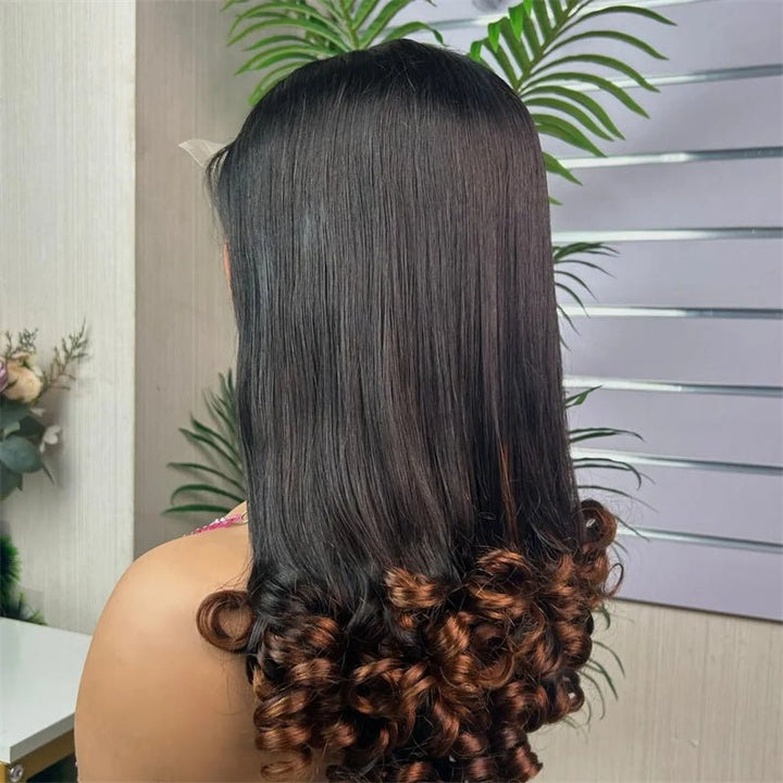 Msgem Flower Curly Glueless Wigs Double Drawn Romantic Bouncy Wave 5x5 Human Hair Wigs - Msgem Hair