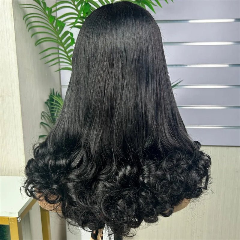 Msgem Flower Curly Glueless Wigs Double Drawn Romantic Bouncy Wave 5x5 Human Hair Wigs - Msgem Hair